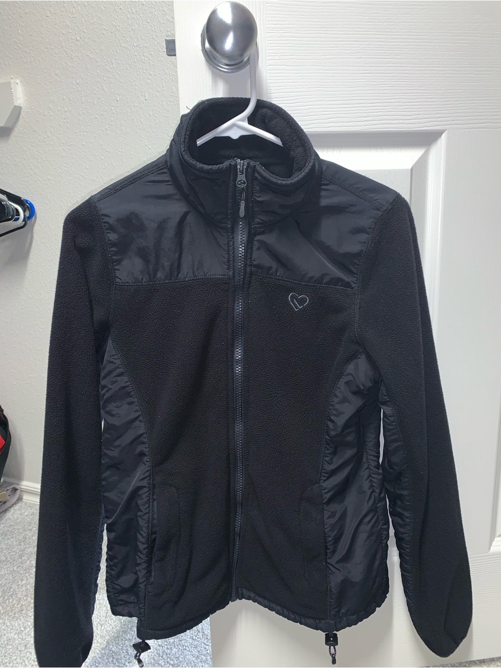Aeropostale Black Teddy Jacket with Quilted Panels